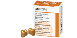 Gold Anodized Molar Crowns