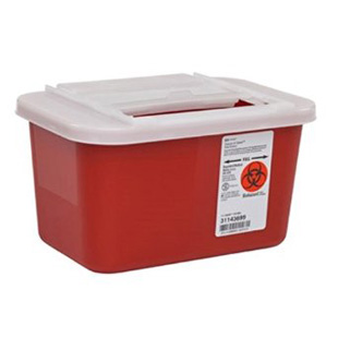Sharps Container Slide Lid Red