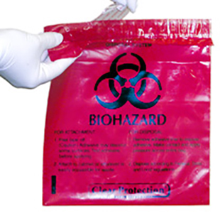 Biohazard Waste Stick-On Bags
