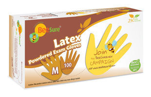 BeeSure Latex Gloves Powdered