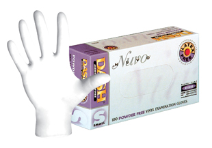 Nuvo White Vinyl Gloves