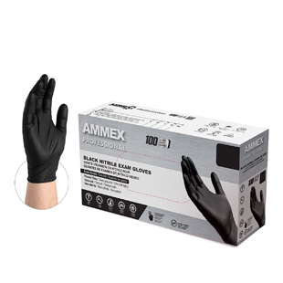 Ammex Nitrile Gloves Black