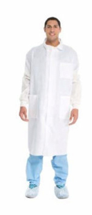 Basic Lab Coat with Knit Cuffs