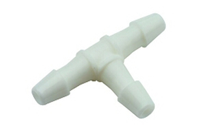 1/8" Plastic White Barb Tee
