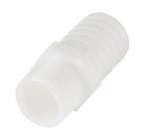 3/4" MPT x 1" Barb Plastic