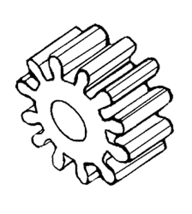 Gear 1/4" ID 12 Teeth Plastic