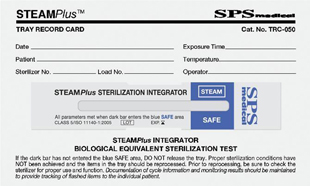 STEAMPlus Tray Record Card