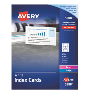 Avery Unruled Index Cards for