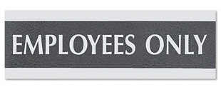 Employees Only 9" x 3" Sign