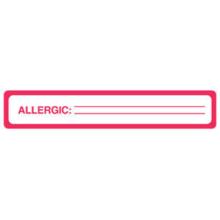 "Allergic: __" Labels White &