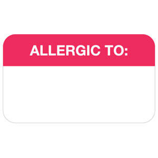 "Allergic To" Labels Red /