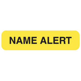 "Name Alert" Labels Chartreuse