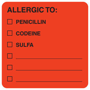 "Allergic To: Penicillin/