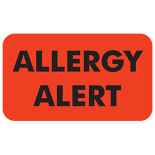 "Allergy Alert" Labels Red