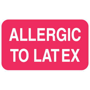 "Allergic to Latex" Labels Red