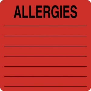 "Allergies" with Lines Labels