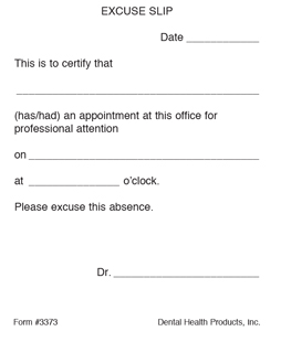 Excuse Slip Pads  5.5" x 4.25"
