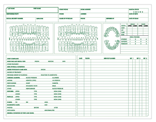 Patient Care Dental Chart Form