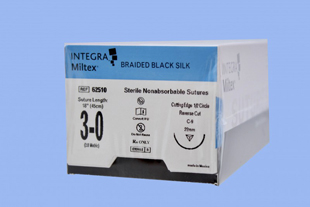 3-0 Braided Black Silk Sutures