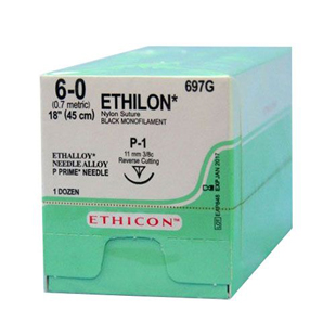 Ethicon Sutures 6-0 Ethilon