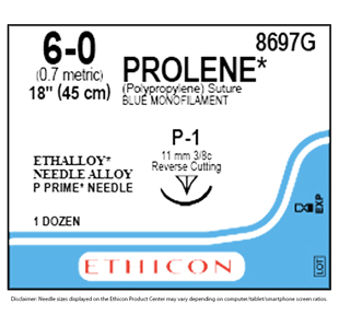 Ethicon Sutures 6-0 Prolene