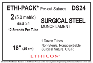Ethicon Sutures 2-0 Stainless