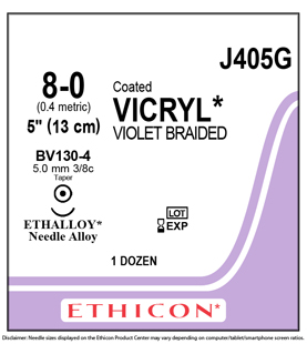 Ethicon Sutures 8-0 Vicryl