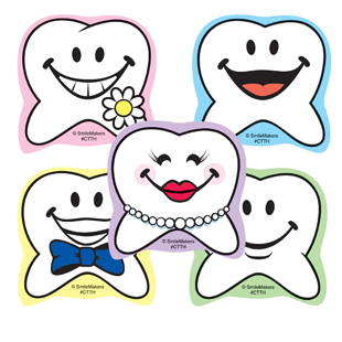 Happy Tooth Shaped Stickers