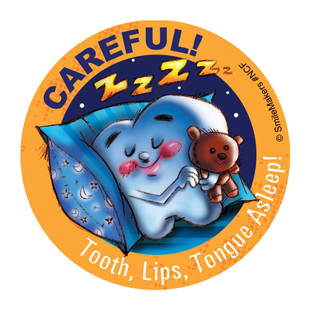 Careful Asleep Stickers 2.5"