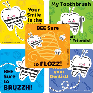 Dental Bee Stickers Assorted